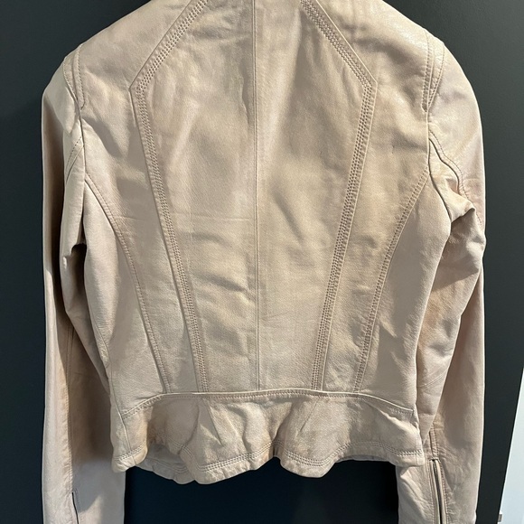 Cream Danier Leather Jacket - Picture 2 of 3